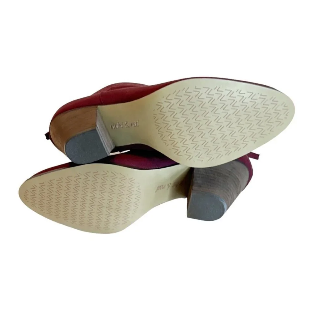Violet & Red Women's Jackson Lazer Cut Topline Bootie Burgundy Size 10 NWT